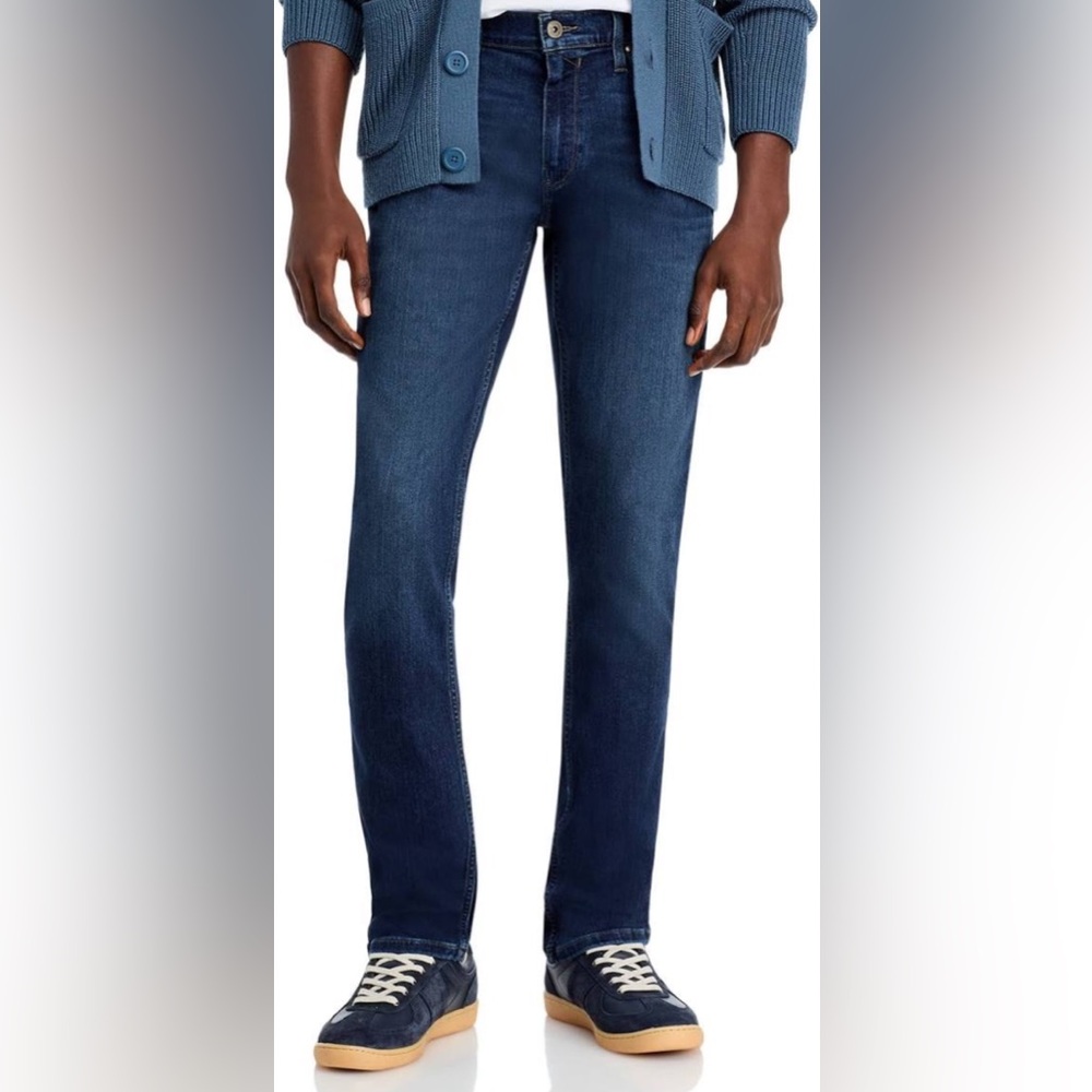 PAIGE Men's Dark Blue Straight Jeans